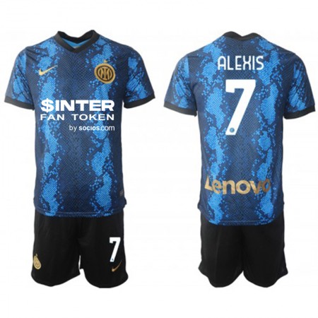 Jalkapallo Pelipaidat Inter Milan Alexis Sanchez 7 Lasten Kotipaita 2021-2022 Lyhythihainen